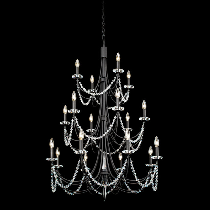 Varaluz 350C18CB 18 Light Chandelier, Carbon Black