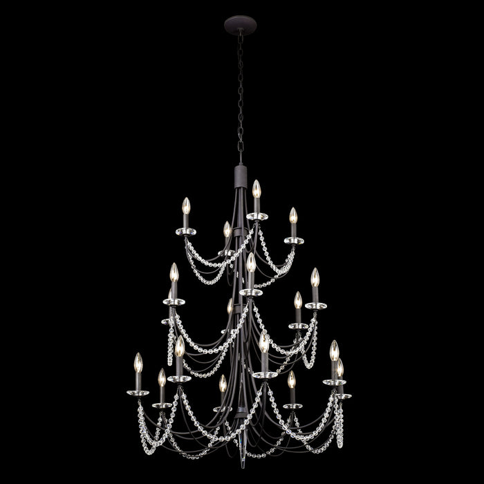 Varaluz 350C18CB 18 Light Chandelier, Carbon Black