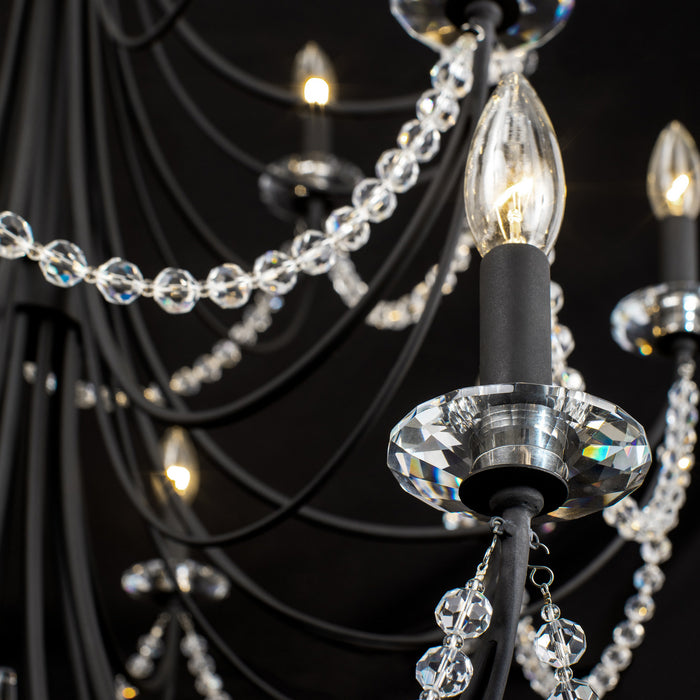 Varaluz 350C18CB 18 Light Chandelier, Carbon Black