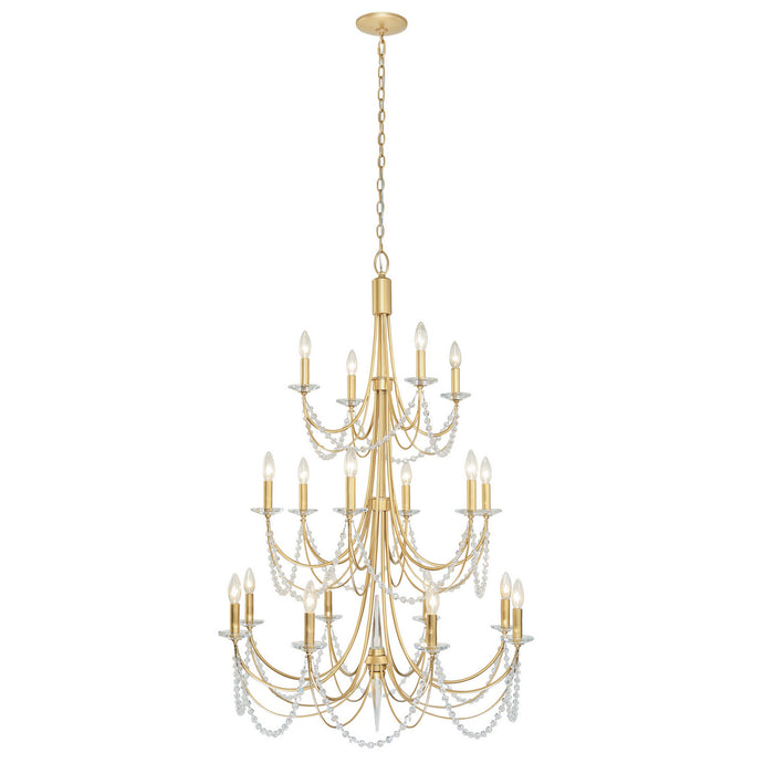 Varaluz 350C18FG 18 Light Chandelier, French Gold