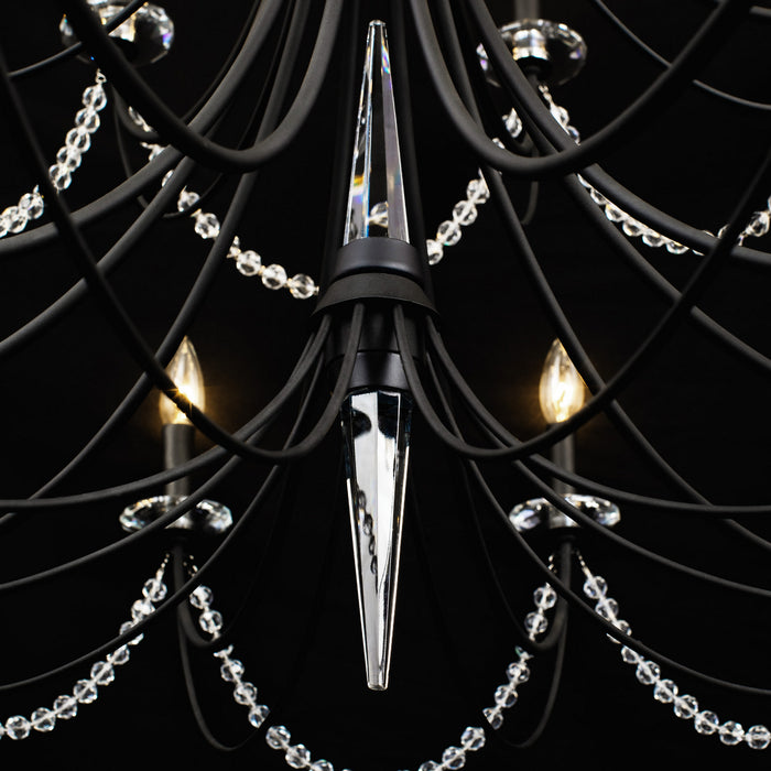 Varaluz 350C28CB 28 Light Chandelier, Carbon Black