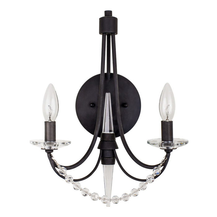 Varaluz 350W02CB Two Light Wall Sconce, Carbon Black