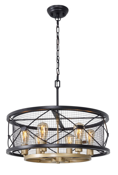 Varaluz 612620 Six Light Pendant, Warm Bronze/Gold
