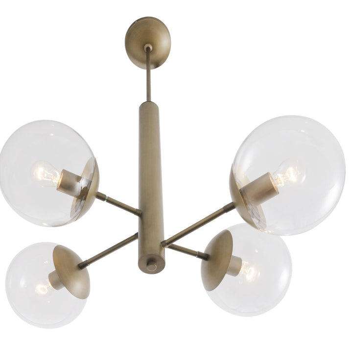 Varaluz 612700 Four Light Chandelier, Antique Brass