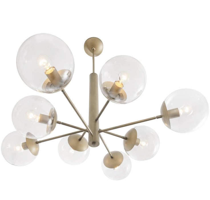 Varaluz 612730 Eight Light Chandelier, Antique Brass
