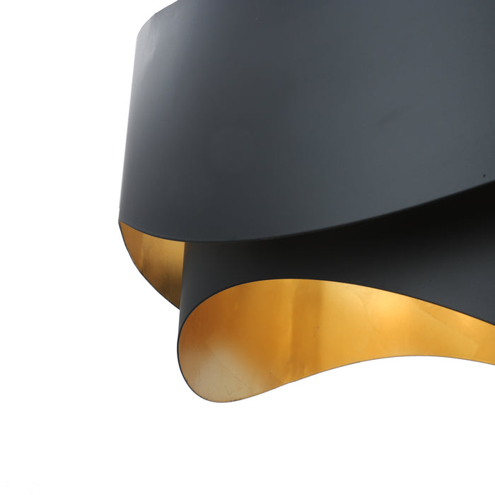 Terracotta Designs H21120-5 Five Light Chandelier, Gold Leaf & Matte Black