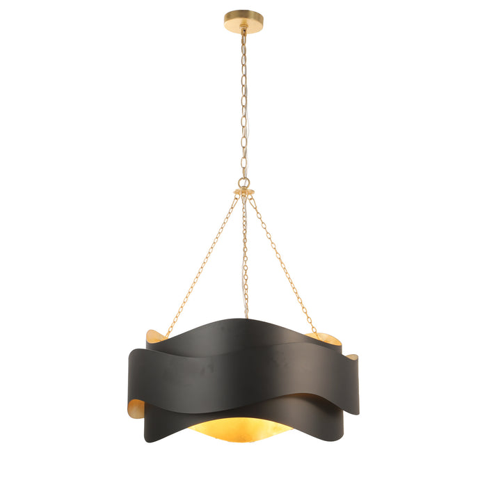 Terracotta Designs H21120-5 Five Light Chandelier, Gold Leaf & Matte Black