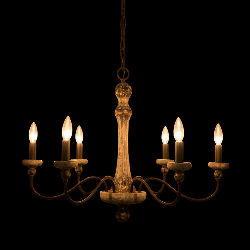 Terracotta Designs H21132-6 Six Light Chandelier, Smokey Gray