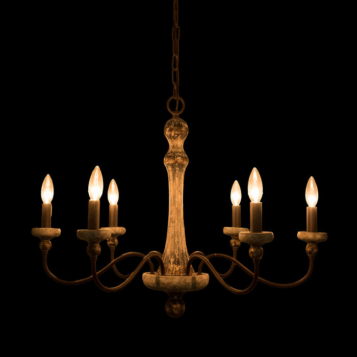 Terracotta Designs H21132-6 Six Light Chandelier, Smokey Gray