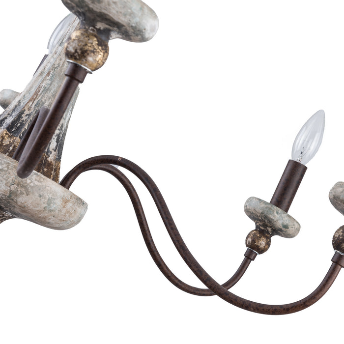 Terracotta Designs H21132-6 Six Light Chandelier, Smokey Gray
