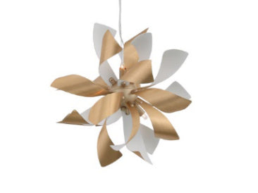 Zeev Lighting P30086-6-BB+MW Six Light Pendant, Brushed Brass w/Matte White