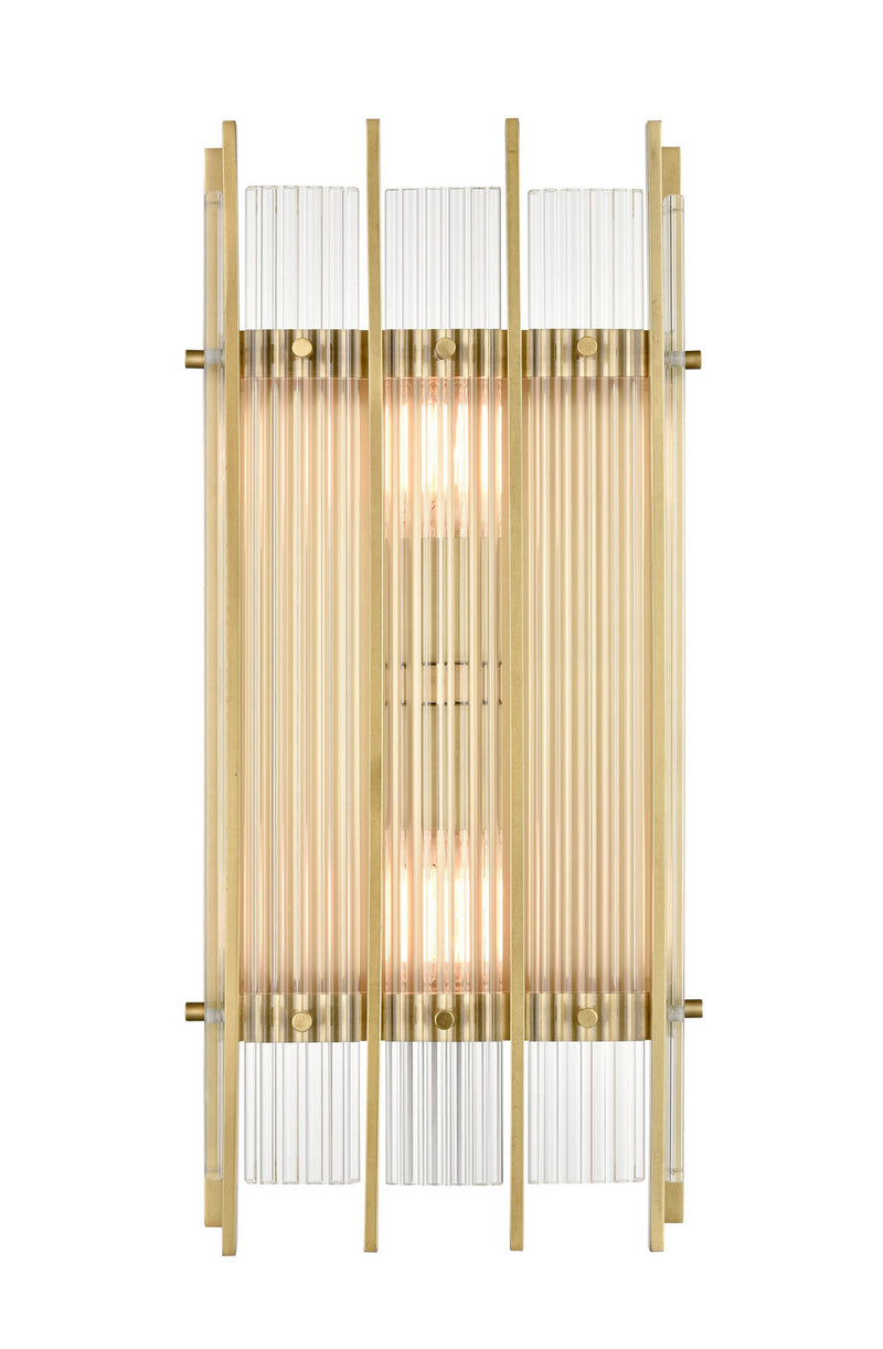 Zeev Lighting WS70050-2-AGB Two Light Wall Sconce, Aged Brass