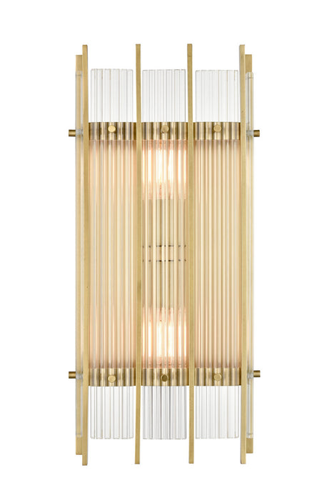 Zeev Lighting WS70050-2-AGB Two Light Wall Sconce, Aged Brass