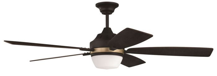 Craftmade FRS52FBSB5 52"Ceiling Fan, Flat Black/Satin Brass