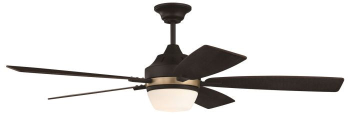Craftmade FRS52FBSB5 52"Ceiling Fan, Flat Black/Satin Brass