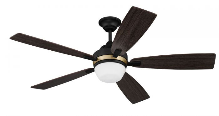 Craftmade FRS52FBSB5 52"Ceiling Fan, Flat Black/Satin Brass