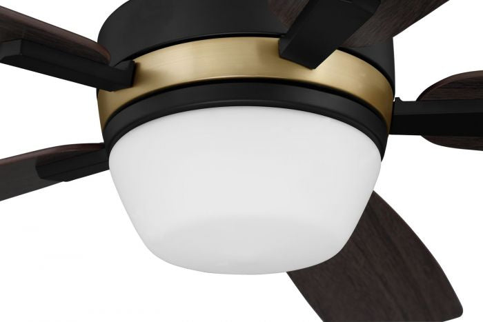 Craftmade FRS52FBSB5 52"Ceiling Fan, Flat Black/Satin Brass