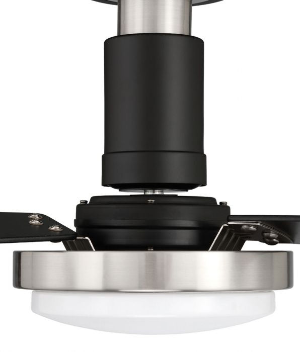 Craftmade MNG52FBBNK3 52"Ceiling Fan, Flat Black/Brushed Polished Nickel