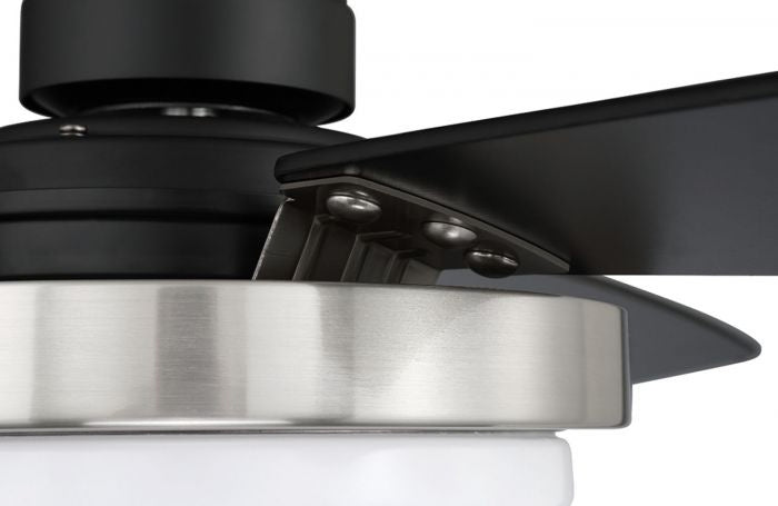 Craftmade MNG52FBBNK3 52"Ceiling Fan, Flat Black/Brushed Polished Nickel
