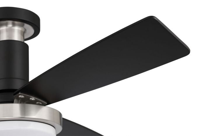 Craftmade MNG52FBBNK3 52"Ceiling Fan, Flat Black/Brushed Polished Nickel