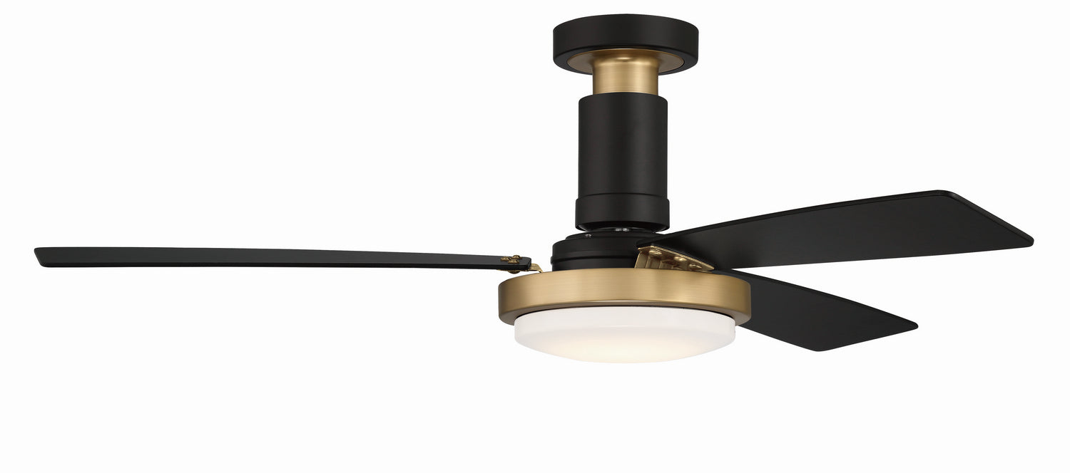 Craftmade MNG52FBSB3 52"Ceiling Fan, Flat Black/Satin Brass