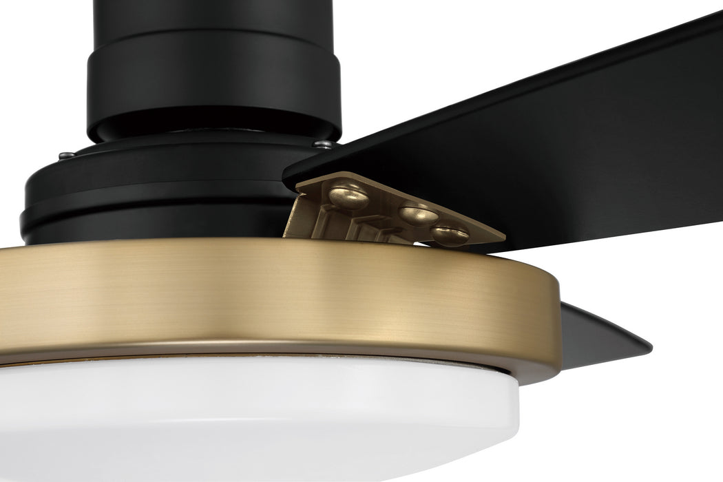 Craftmade MNG52FBSB3 52"Ceiling Fan, Flat Black/Satin Brass
