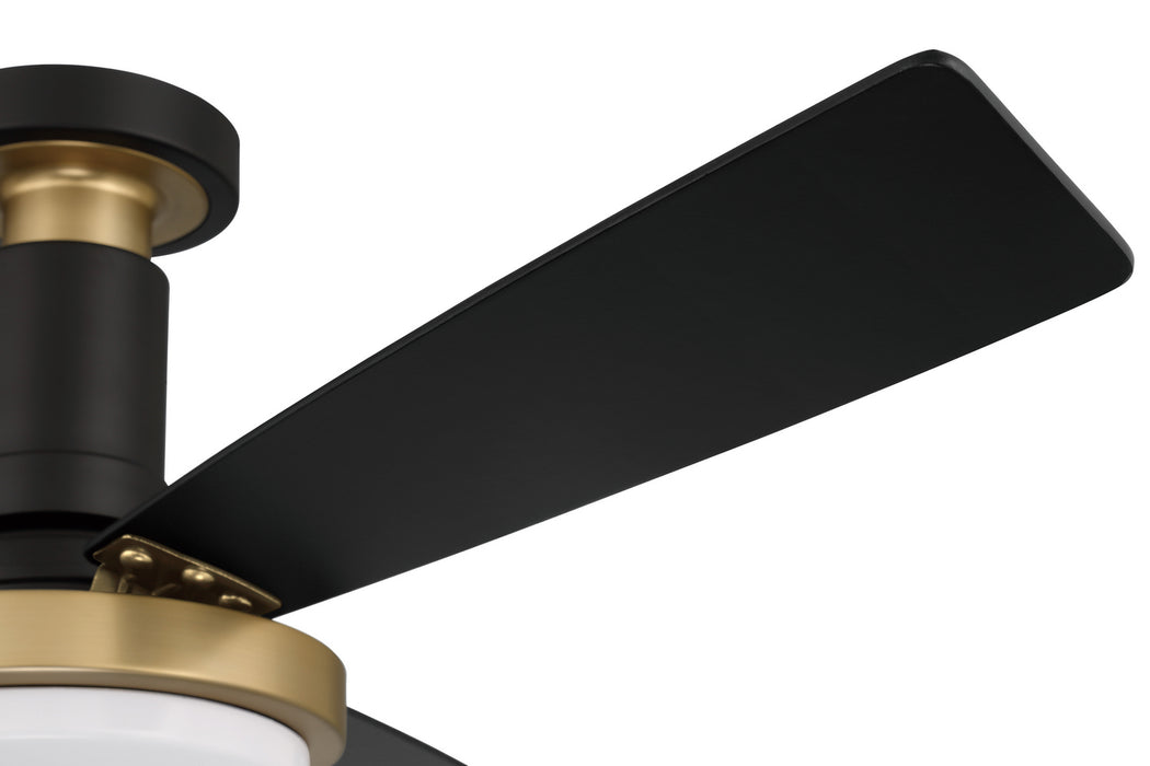 Craftmade MNG52FBSB3 52"Ceiling Fan, Flat Black/Satin Brass