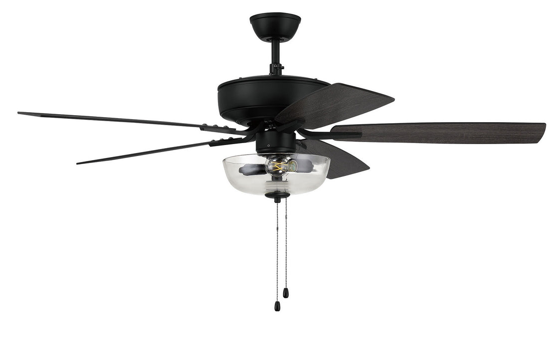 Craftmade P101FB5-52FBGW 52"Ceiling Fan, Flat Black