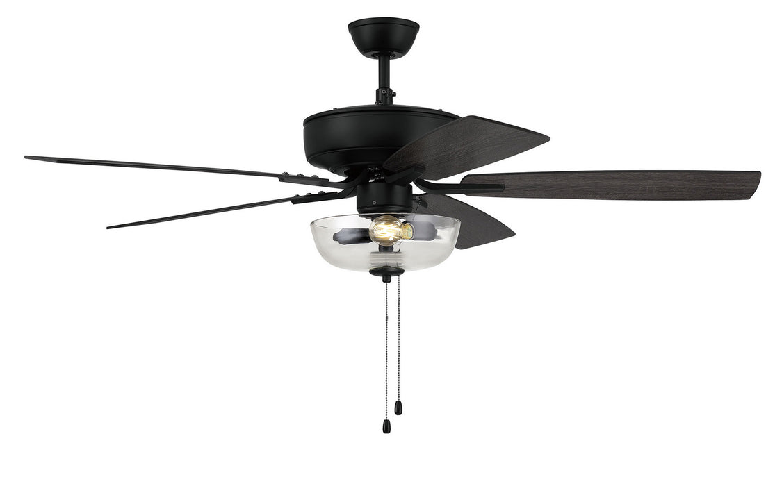 Craftmade P101FB5-52FBGW 52"Ceiling Fan, Flat Black