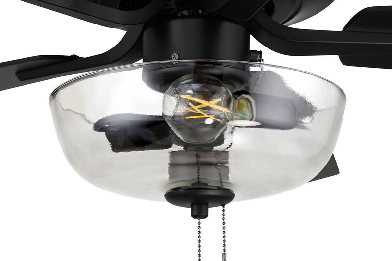 Craftmade P101FB5-52FBGW 52"Ceiling Fan, Flat Black
