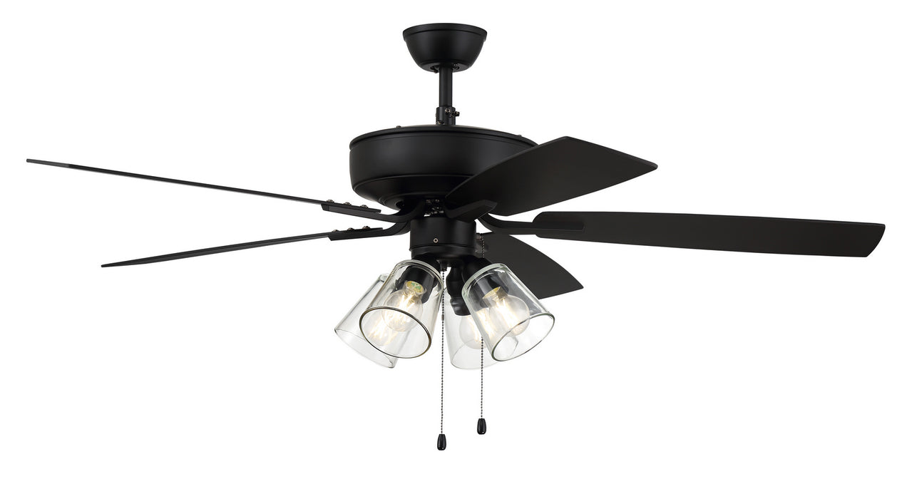 Craftmade P104FB5-52FBGW 52"Ceiling Fan, Flat Black