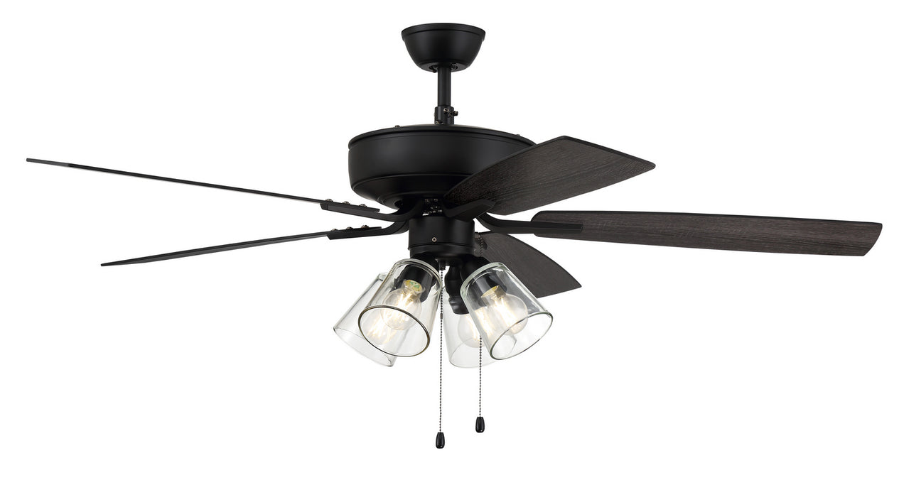 Craftmade P104FB5-52FBGW 52"Ceiling Fan, Flat Black