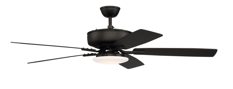 Craftmade P112FB5-52FBGW 52"Ceiling Fan, Flat Black