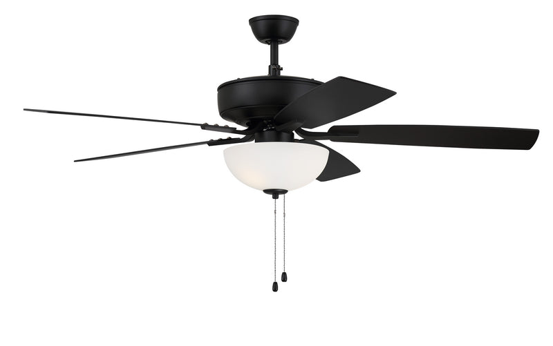 Craftmade P211FB5-52FBGW 52"Ceiling Fan, Flat Black