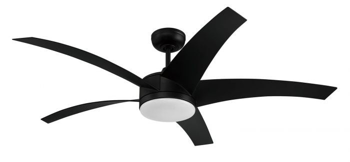 Craftmade PUR54FB5 54"Ceiling Fan, Flat Black