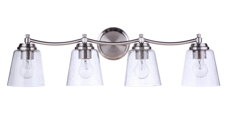 Craftmade 50204-BNK Four Light Vanity, Brushed Polished Nickel