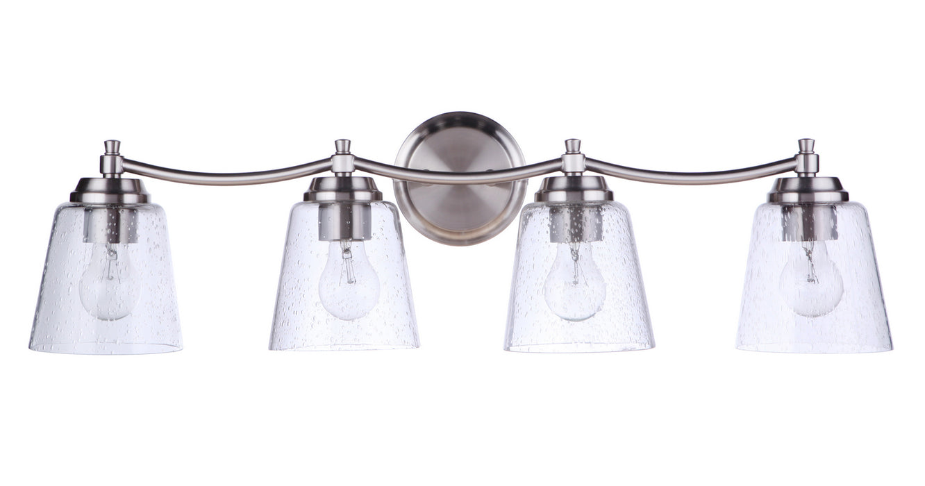Craftmade 50204-BNK Four Light Vanity, Brushed Polished Nickel