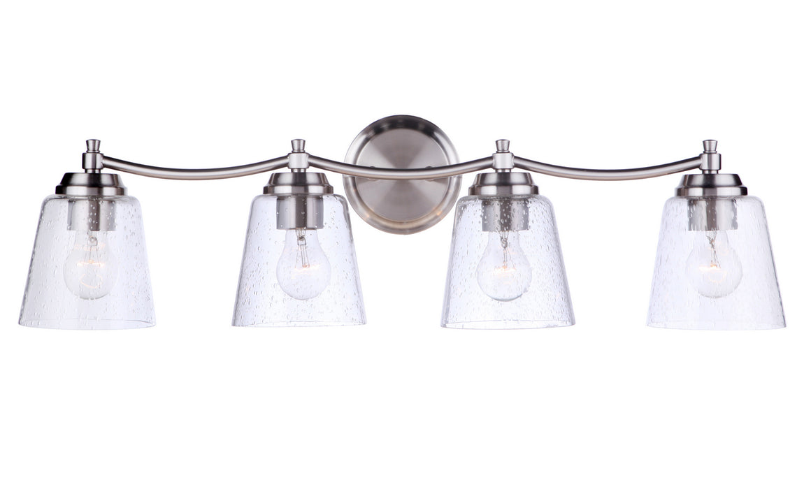 Craftmade 50204-BNK Four Light Vanity, Brushed Polished Nickel