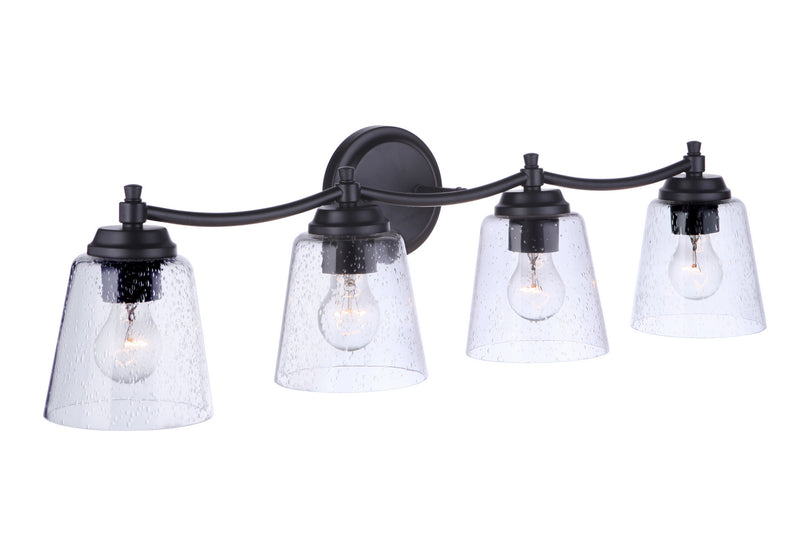 Craftmade 50204-FB Four Light Vanity, Flat Black
