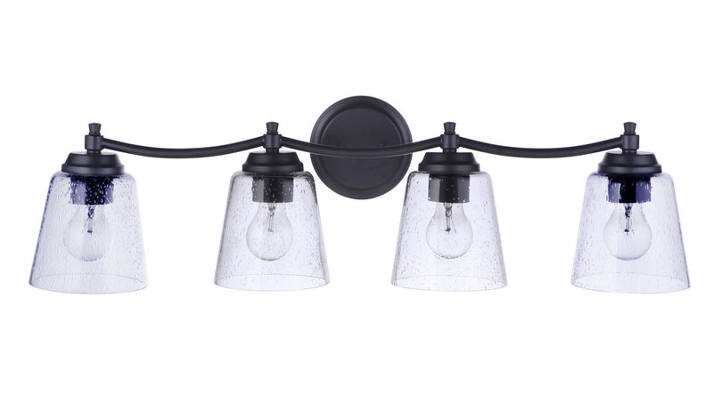 Craftmade 50204-FB Four Light Vanity, Flat Black