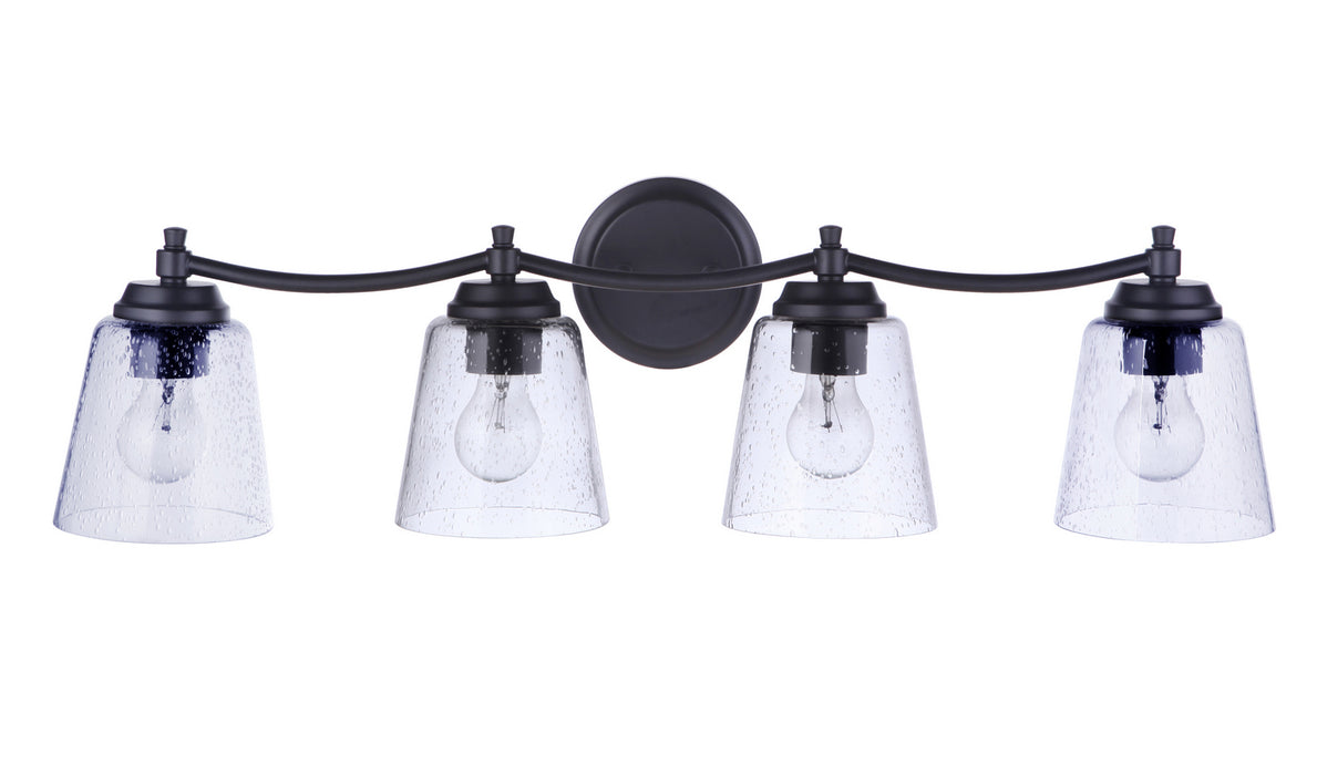Craftmade 50204-FB Four Light Vanity, Flat Black