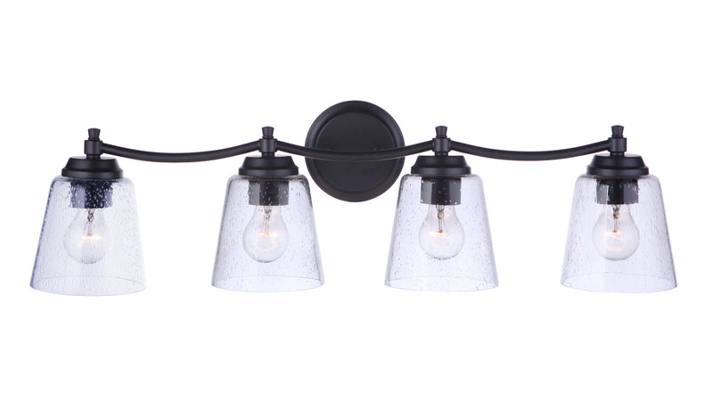 Craftmade 50204-FB Four Light Vanity, Flat Black