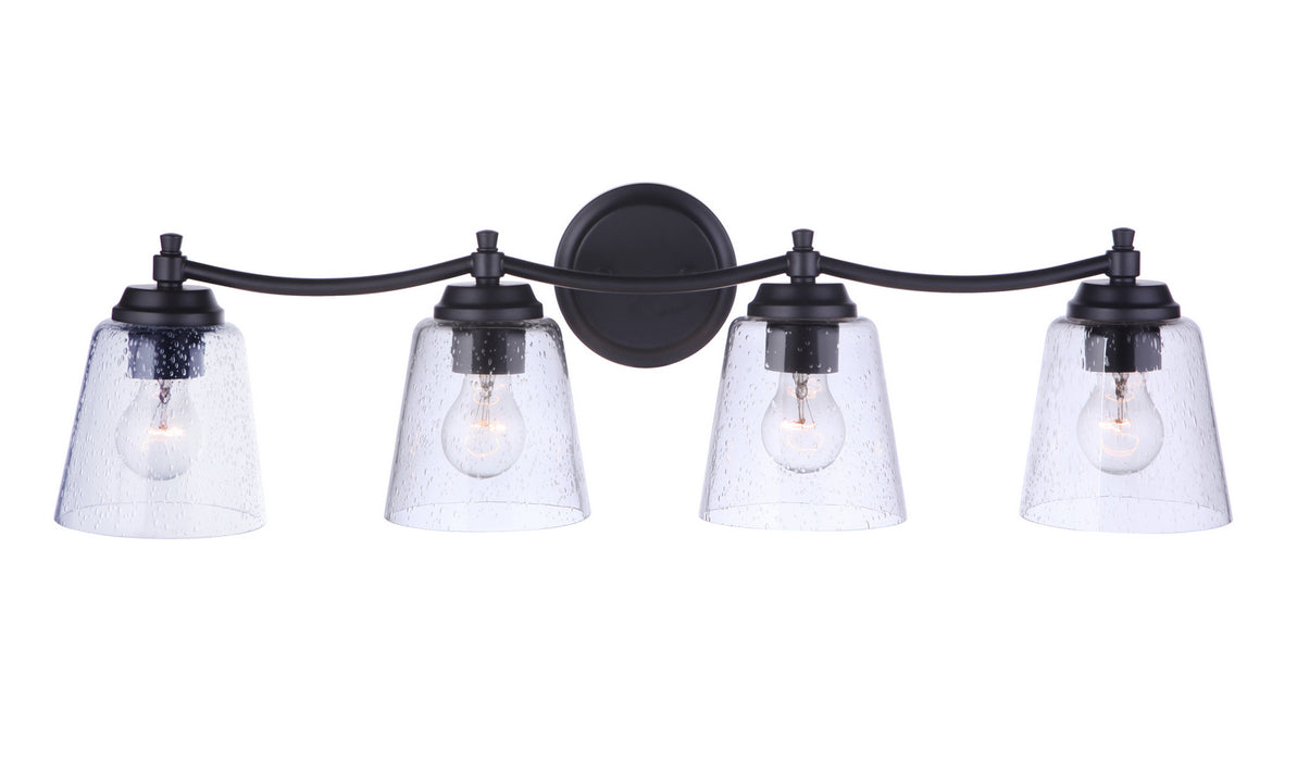 Craftmade 50204-FB Four Light Vanity, Flat Black