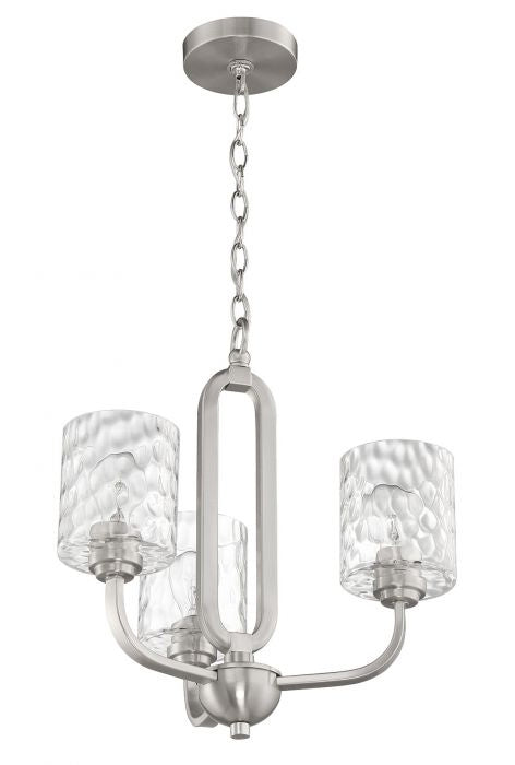 Craftmade 54223-BNK Three Light Chandelier, Brushed Polished Nickel
