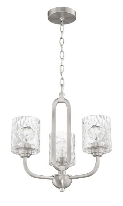Craftmade 54223-BNK Three Light Chandelier, Brushed Polished Nickel