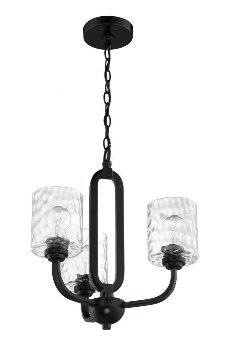 Craftmade 54223-FB Three Light Chandelier, Flat Black
