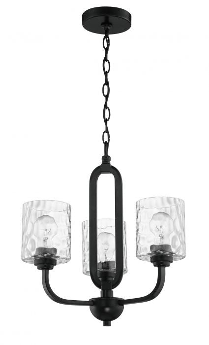 Craftmade 54223-FB Three Light Chandelier, Flat Black