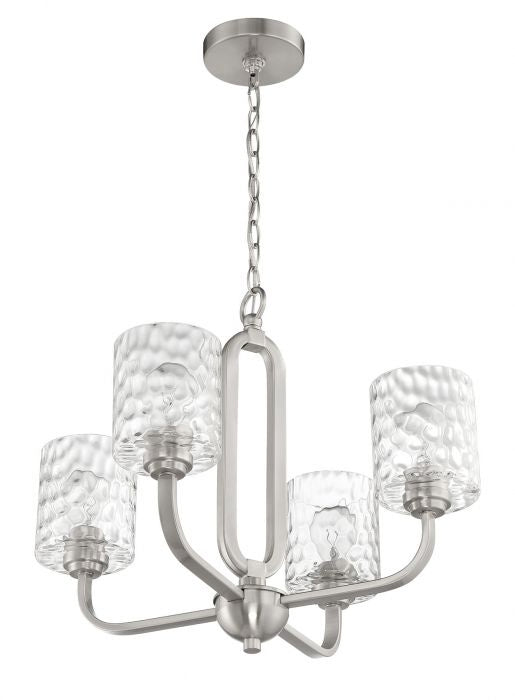 Craftmade 54224-BNK Four Light Chandelier, Brushed Polished Nickel