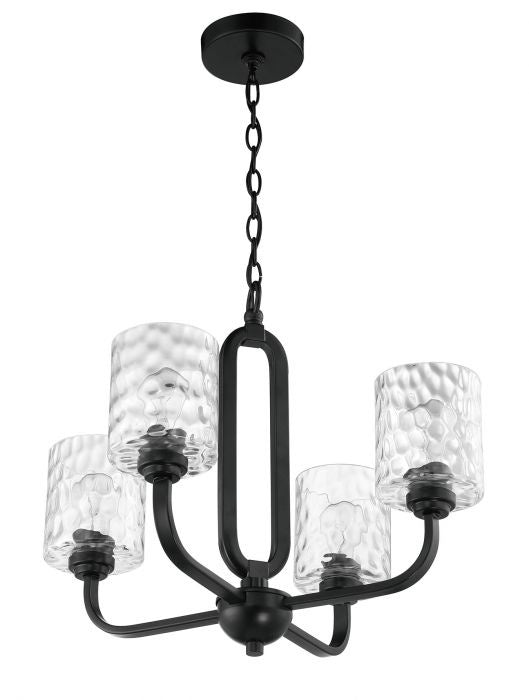 Craftmade 54224-FB Four Light Chandelier, Flat Black