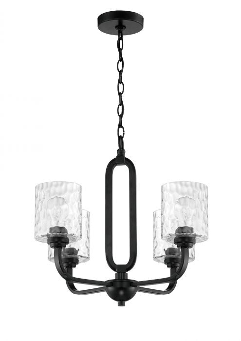 Craftmade 54224-FB Four Light Chandelier, Flat Black